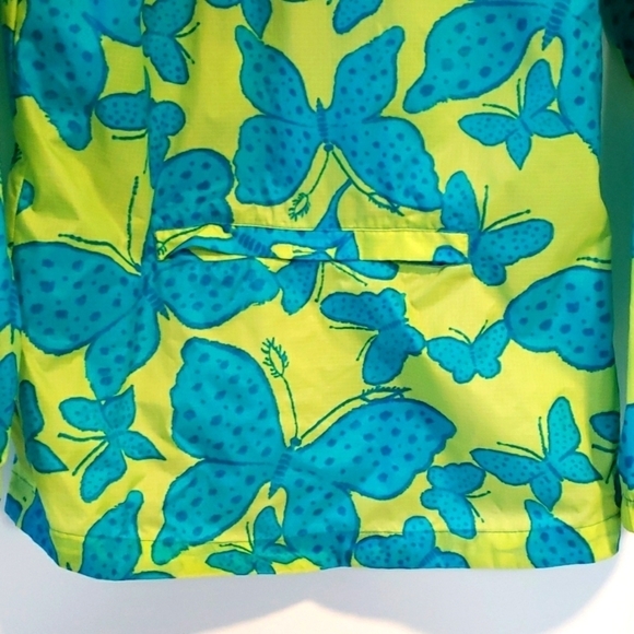 LANDS END HOODED BUTTERFLY WINDBREAKER RAIN JACKET PACKABLE - Picture 8 of 9